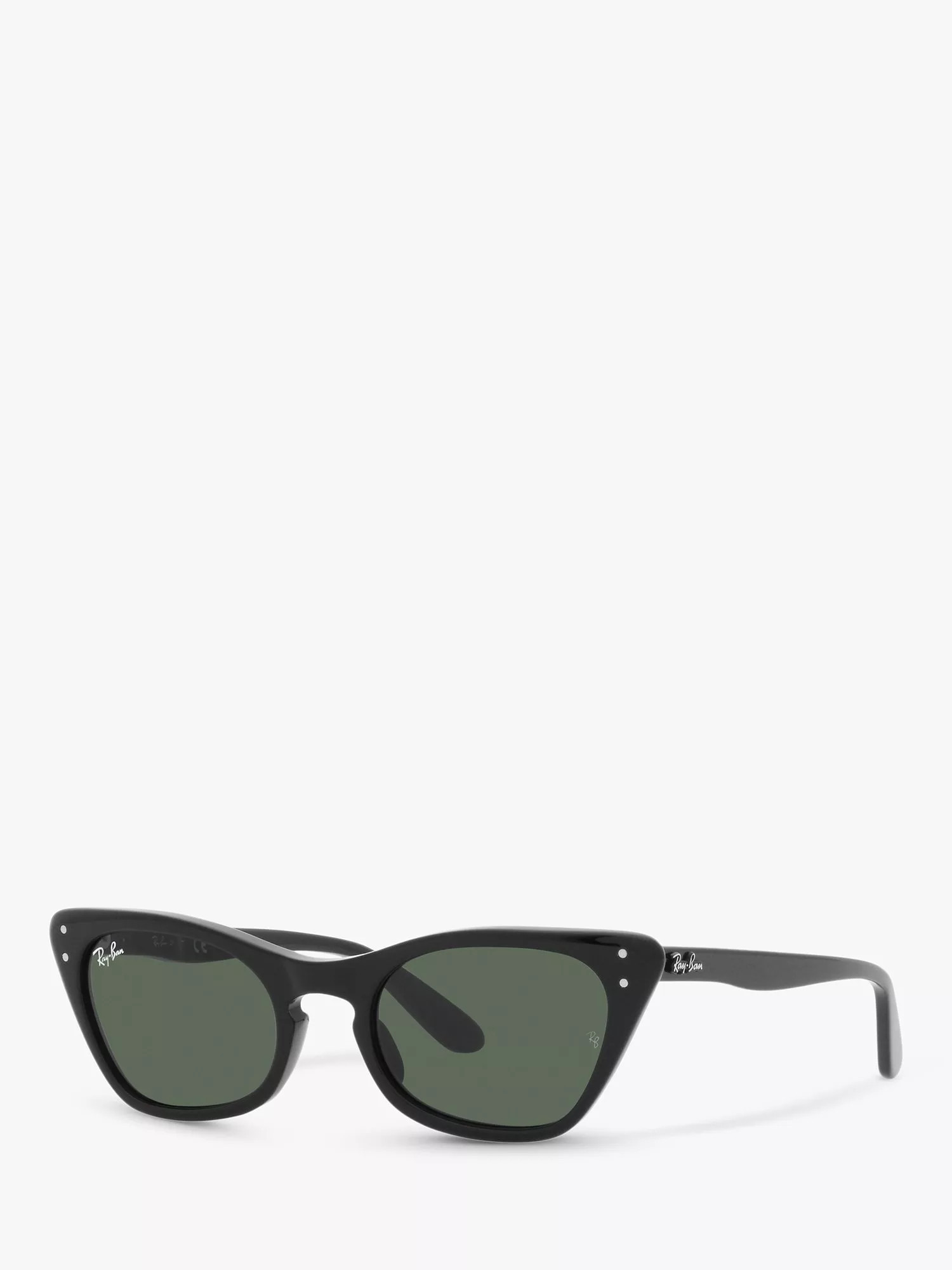Ray-Ban RJ9099S Junior Miss Burbank Cat's Eye Sunglasses, Black/Green | John Lewis (UK)