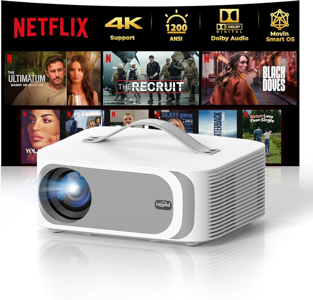 [AI Movin 2.0 System/1200 ANSI/Auto Focus] Projector-4K with WiFi 6 and Bluetooth, 30W DoIby Audi... | Amazon (US)