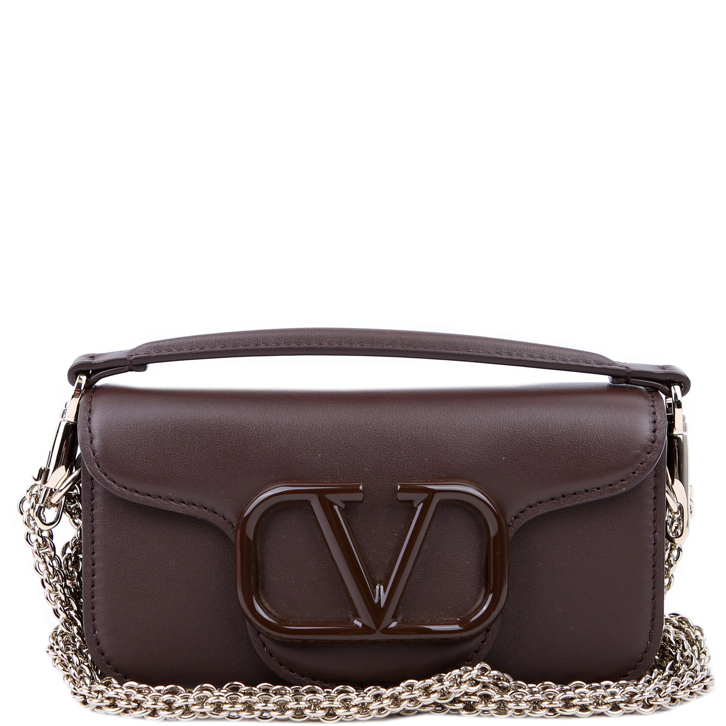 Vlogo Small Loco Calfskin Brown | Keeks Designer Handbags