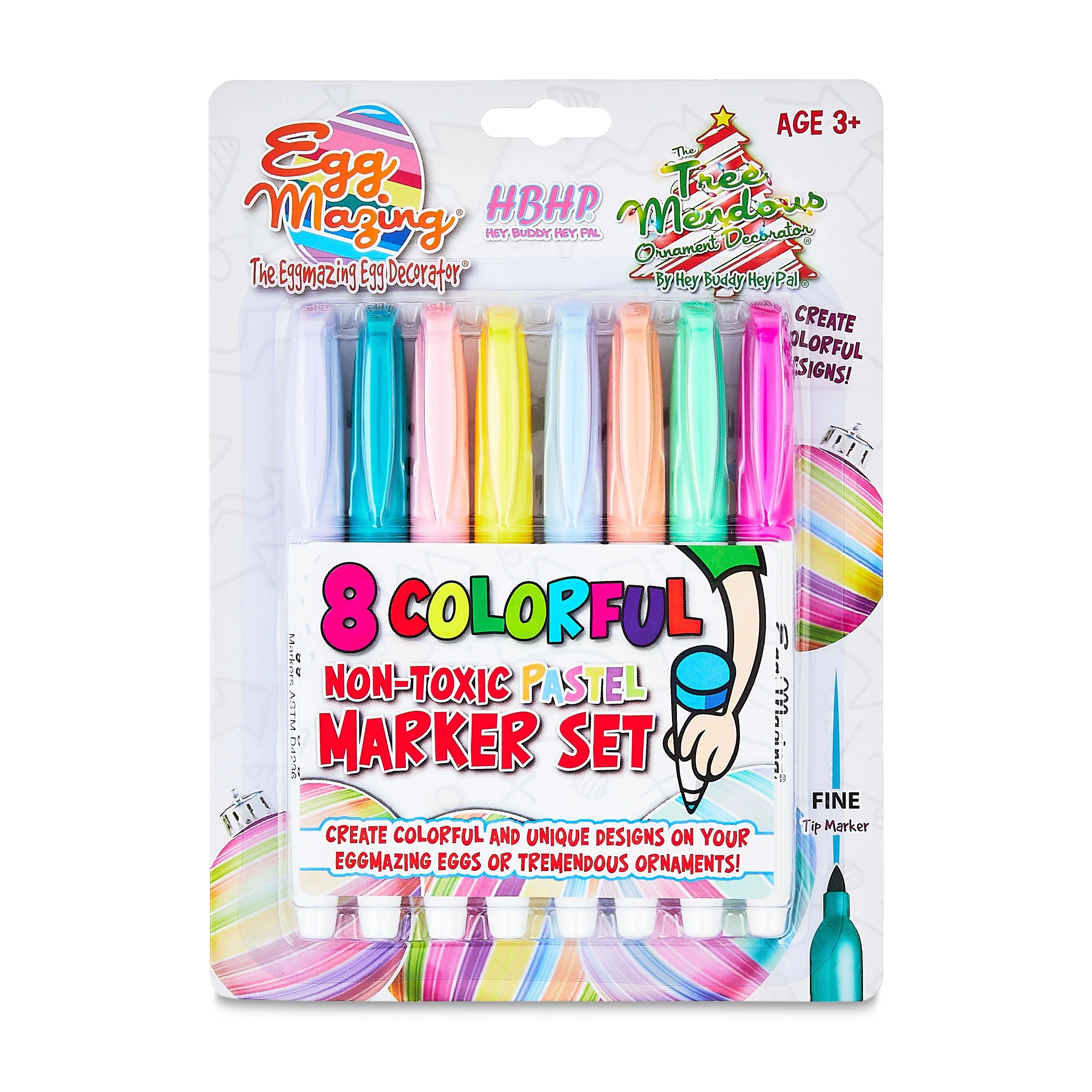 Eggmazing And Treemendous 8 Pack Pastel Quick-Dry Markers, for Child Ages 3+ | Walmart (US)