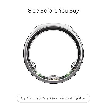 Oura Ring Gen3 Heritage - Silver - Size 13 - Smart Ring - Size First with Oura Ring Gen3 Sizing K... | Amazon (US)