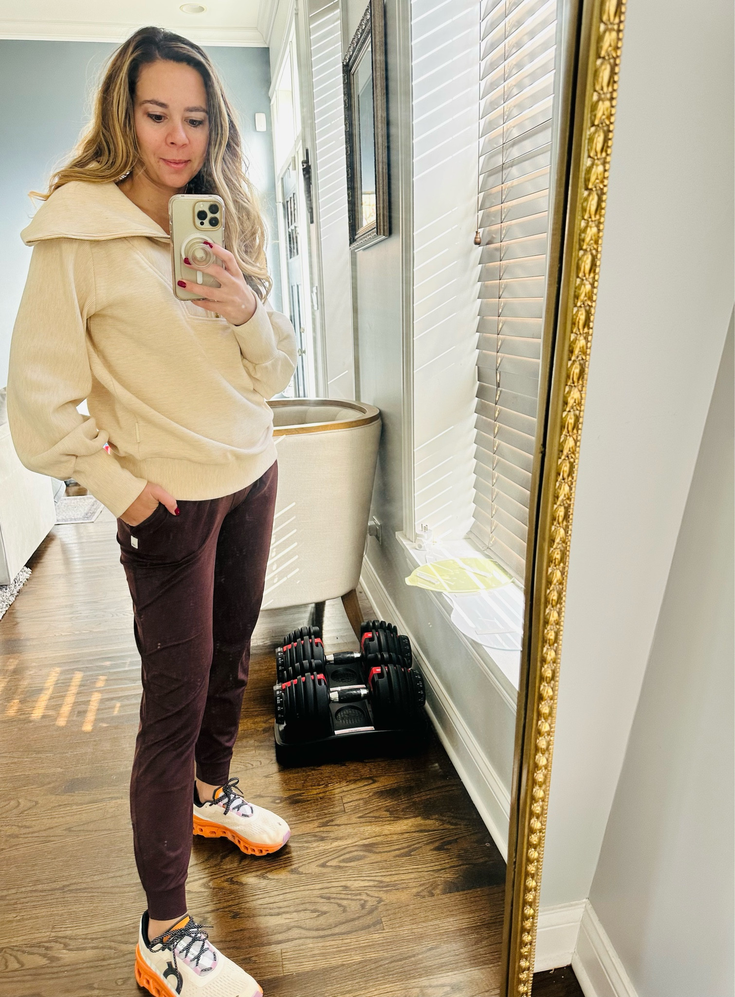 New vuori performance joggers in mahogany heather, wearing size small runs TTS, Varley half zip pullover in oatmeal, new Varley Jones coat size down XS, Jaclin Natale 
 

#LTKfindsunder100 #LTKHoliday #LTKtravel