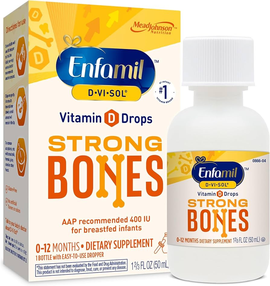 Enfamil Baby Vitamin D-Vi-Sol Liquid Vitamin D Drops, Supports Strong Teeth & Bone Development, 5... | Amazon (US)