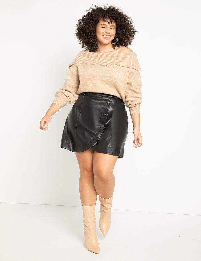 Faux Leather Mini Skirt | Eloquii