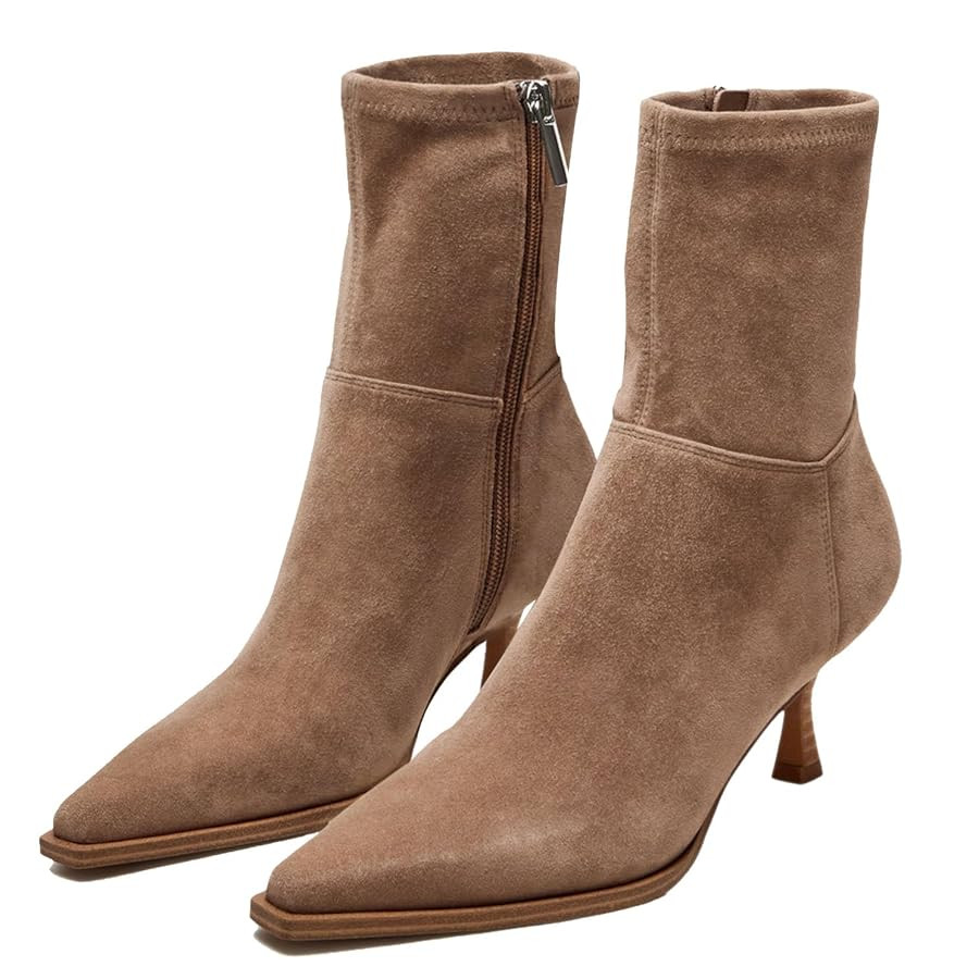 SOVANYOU Women's Dressy Ankle Boots Pointed Toe Kitten Heel Booties with Side Zipper Stylish Comf... | Amazon (US)