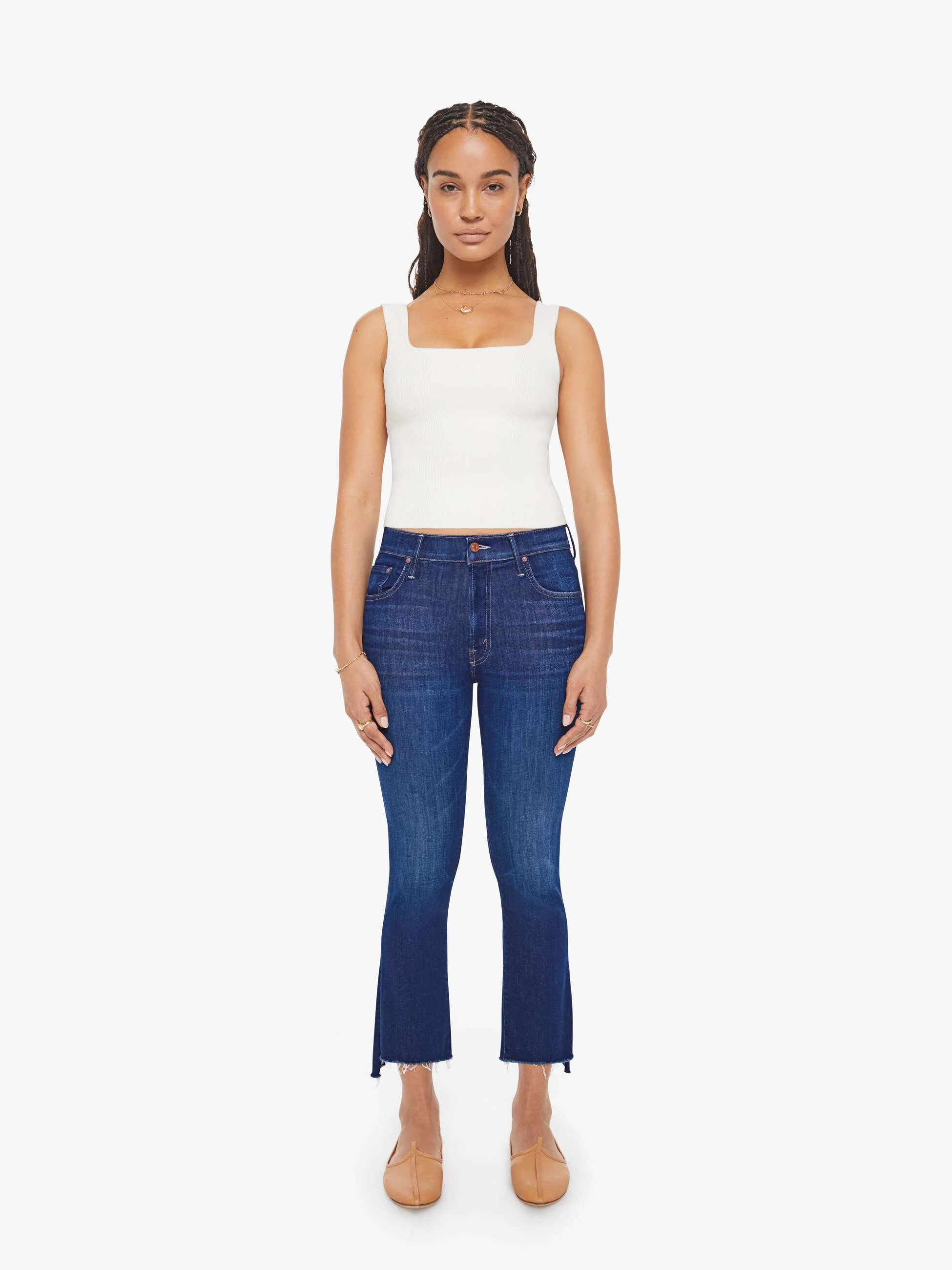 PETITES The Lil Insider Crop Step Fray - Off Limits | Mother Denim