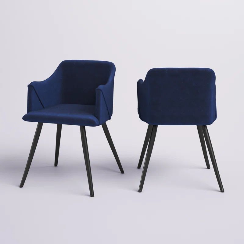 Braxton Upholstered Velvet Arm Chair (Set of 2) | Wayfair North America