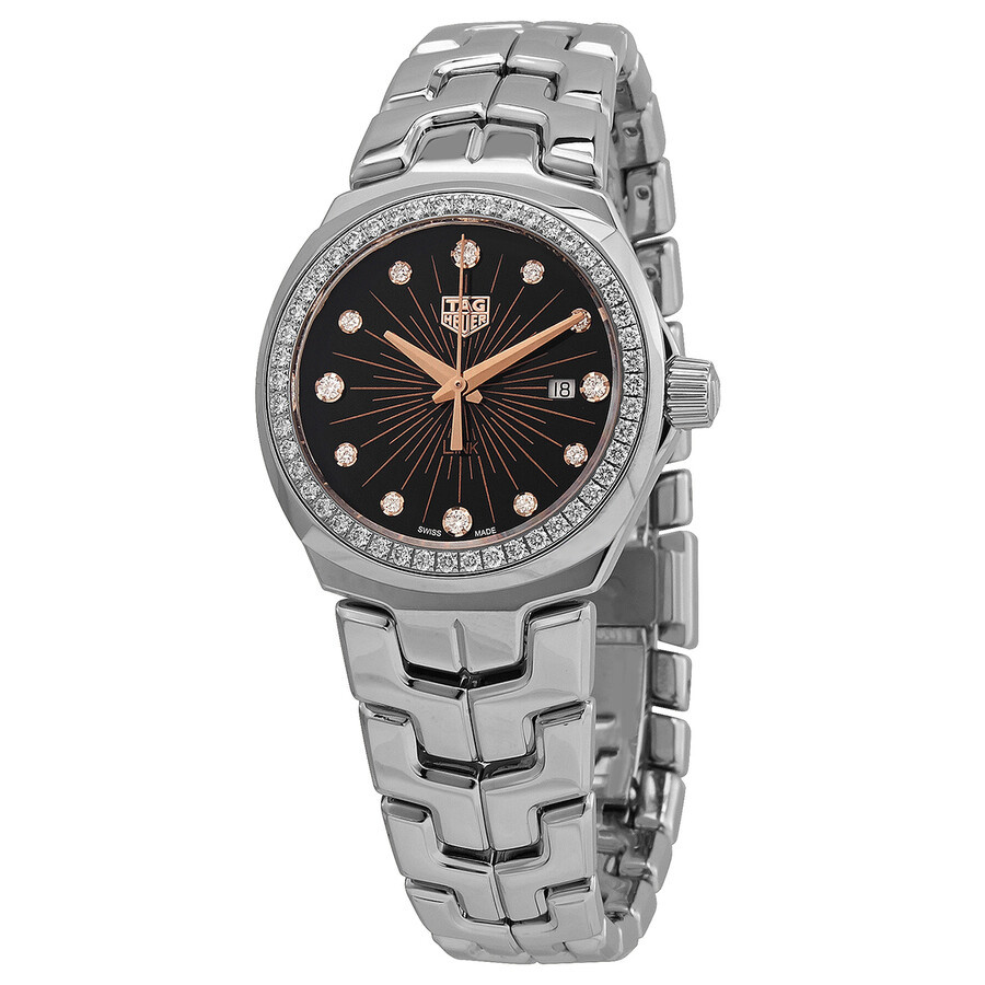 Link Quartz Diamond Black Dial Ladies Watch | Jomashop.com & JomaDeals.com