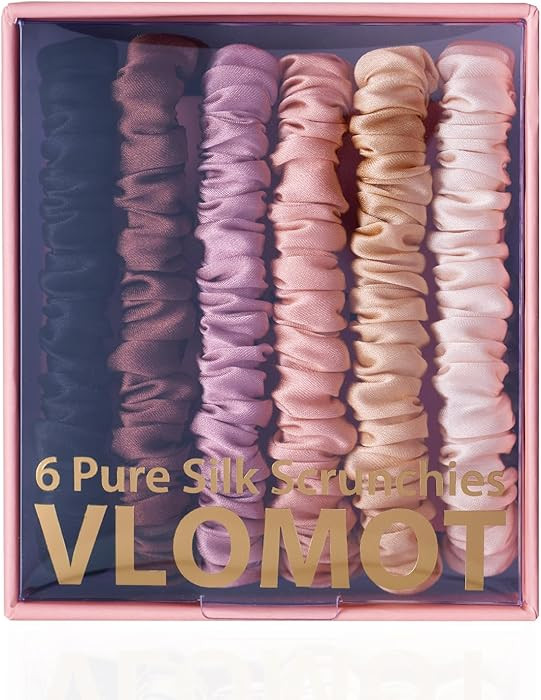 6 Pcs Set 100% Pure Mulberry Silk Hair Scrunchies Silk Hair Ties with 6 Chic Colors Everyday Skin... | Amazon (US)
