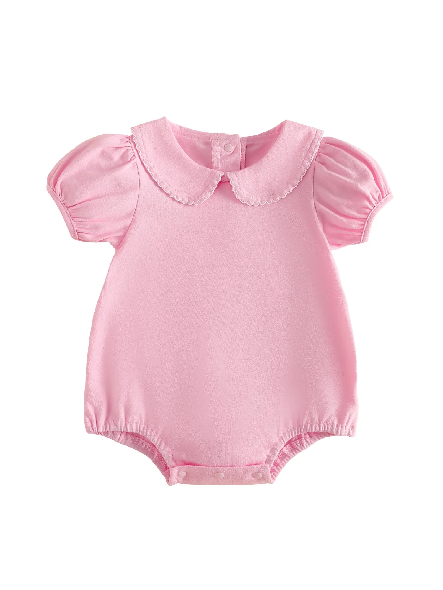 BemeyourBBs Newborn Baby Girls Summer Clothes Bubble Romper Outfit Puff Short Sleeve Peter Pan Do... | Walmart (US)