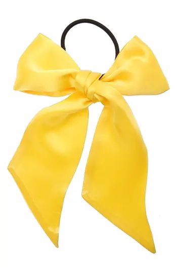 L. Erickson Large Bow Ponytail Holder, Size One Size - Yellow | Nordstrom