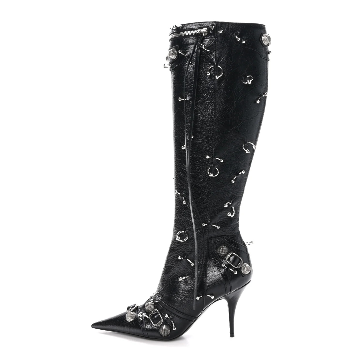 Agneau Arena Piercing Cagole 90mm Boots 37 Black Silver | FASHIONPHILE (US)