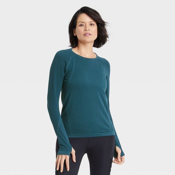 Women's Textured Seamless Long Sleeve Top - All in Motion™ | Target