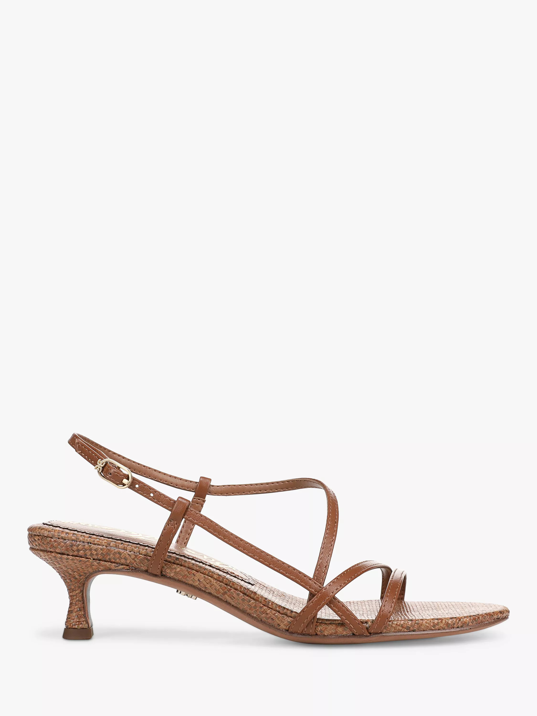 Sam Edelman Cora Leather Kitten Heel Court Shoes, Brown | John Lewis (UK)