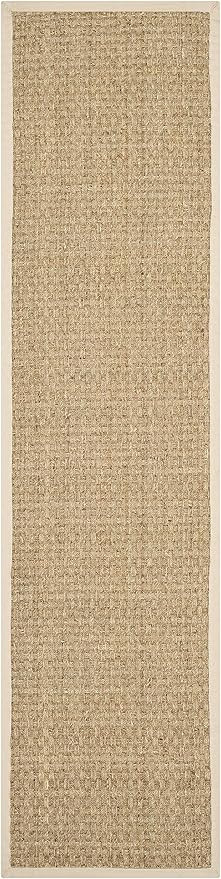 Safavieh Natural Fiber Collection NF114A Border Basketweave Seagrass Runner, 2'6" x 10' , Beige | Amazon (US)