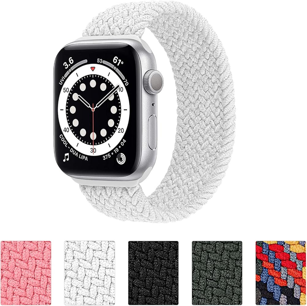 Stretchy Solo Loop Strap Compatible with Apple Watch Bands 38mm 40mm 42mm 44mm, Nylon Stretch Braide | Amazon (US)