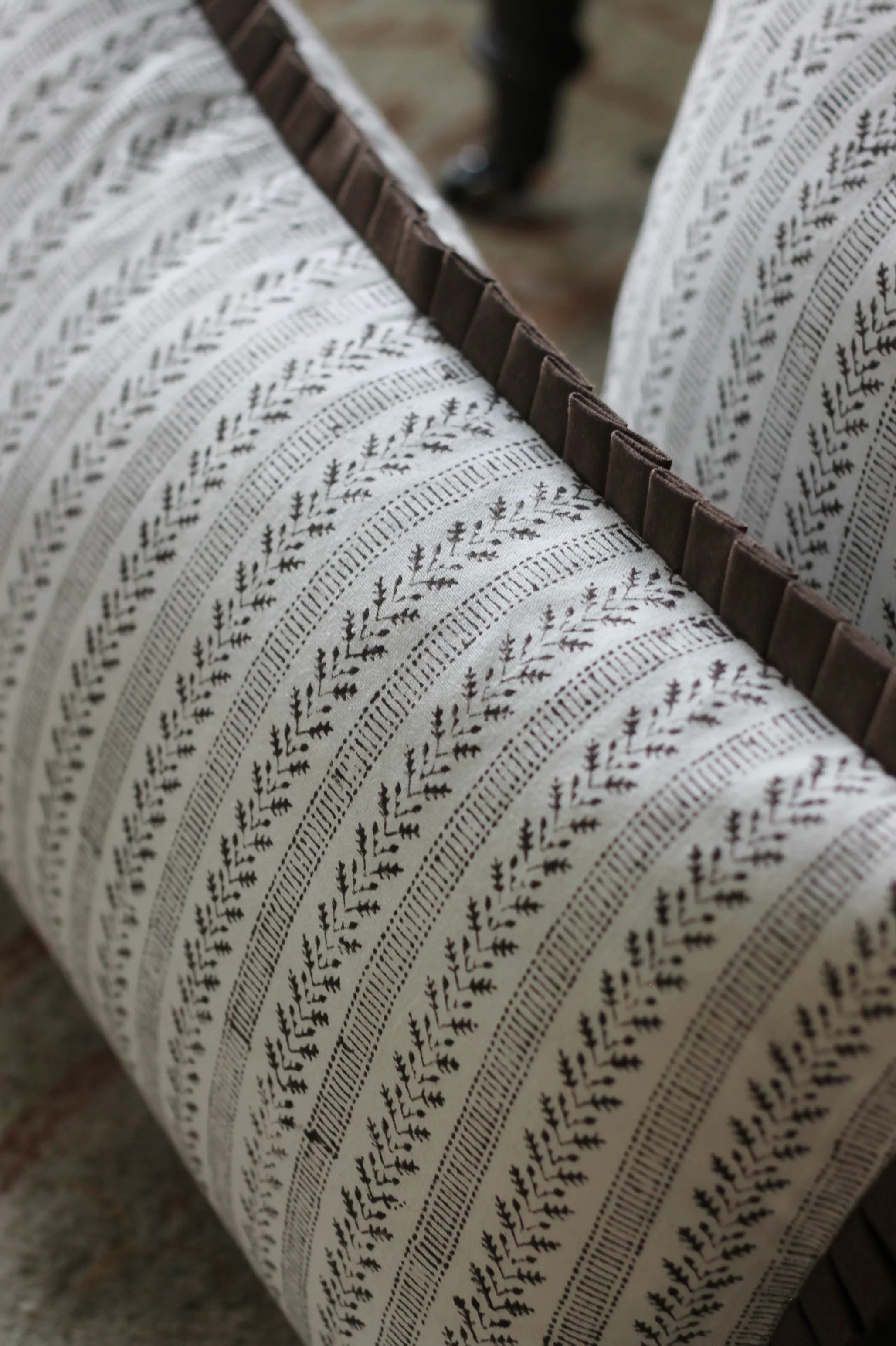 Oak Leaf Ticking Stripe Pillow Covers | Walnut Flange | JSH Home Essentials