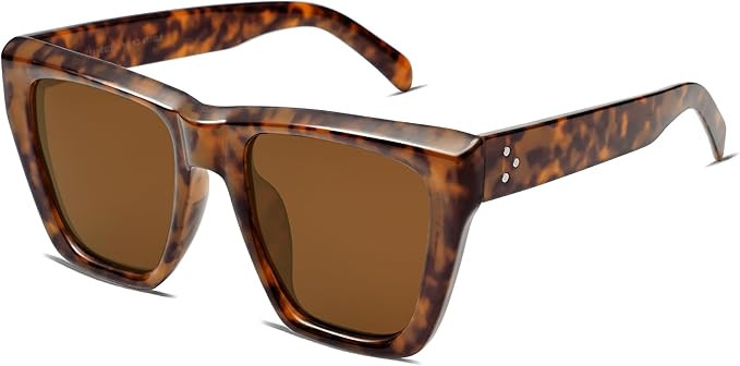 SOJOS Fashion Oversized Square Cat Eye Polarized Sunglasses for Women Trendy Cateye Style Womens ... | Amazon (US)