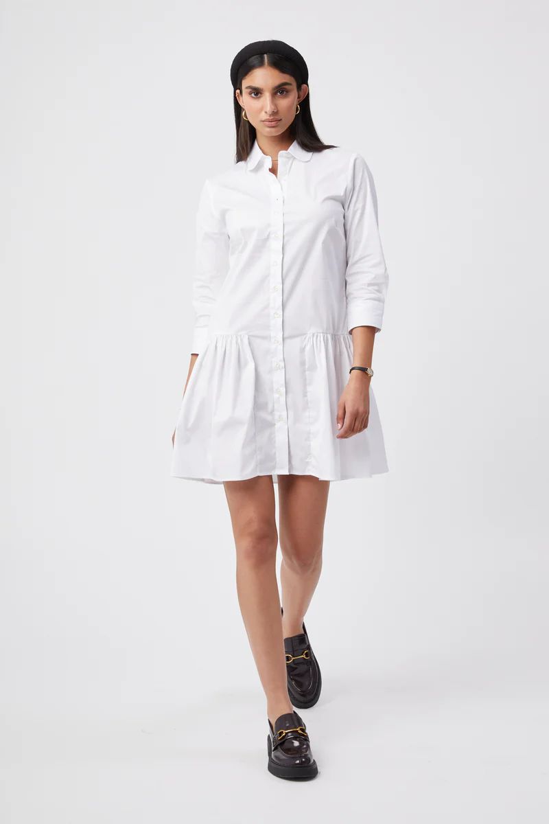 The Shirt by Rochelle Behrens - The Drop Waist Shirt Dress - White | The Shirt by Rochelle Behrens