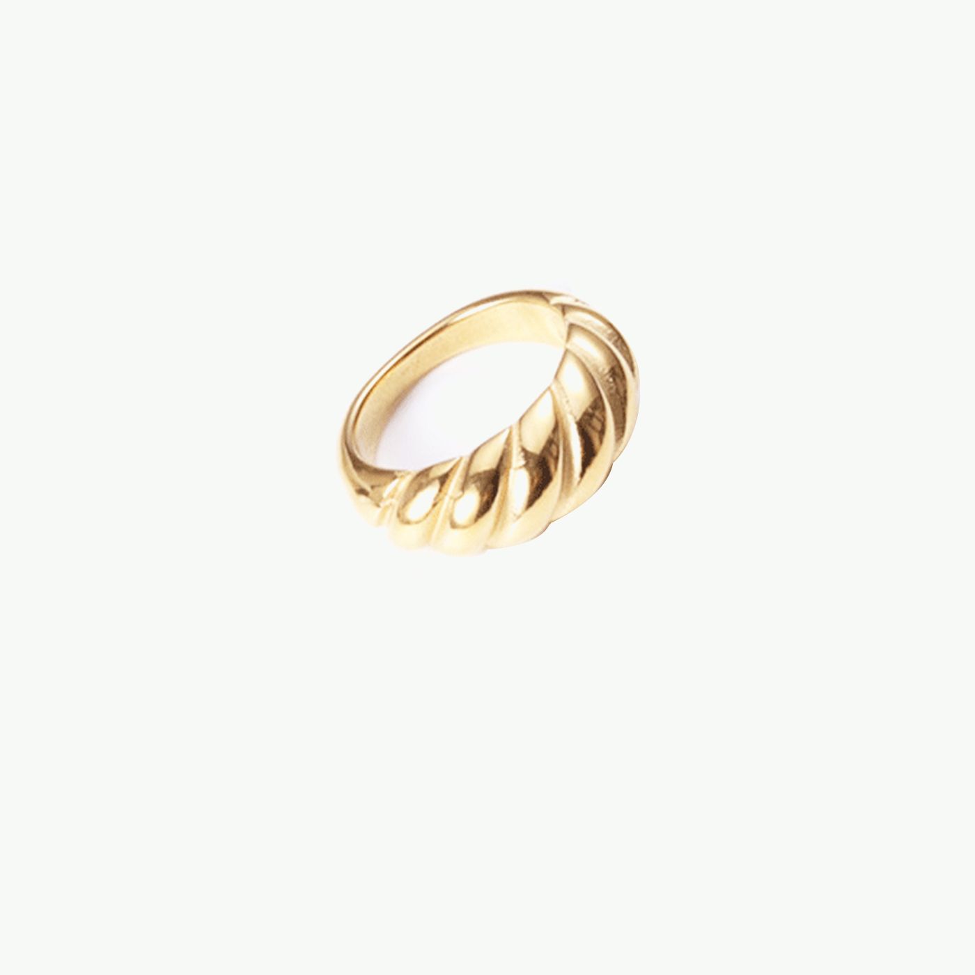 Nordic Muse Premium Gold Plated Stainless Steel Croissant Dome Ring - Trouva | Trouva (Global)