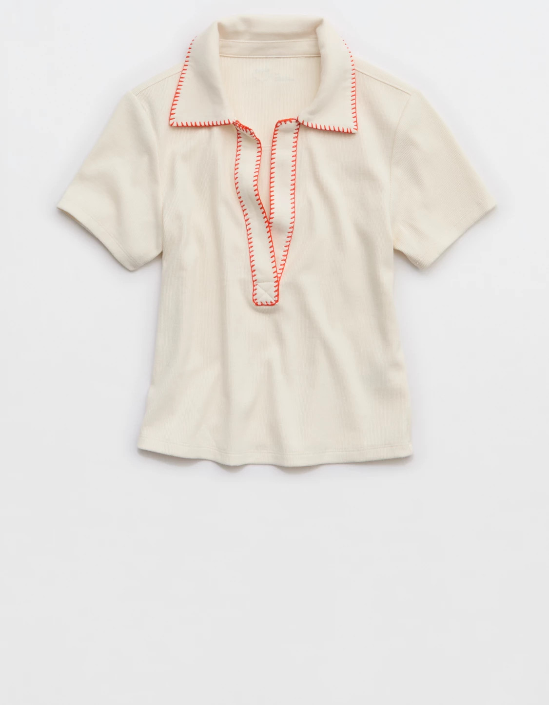 Aerie Cropped Polo T-Shirt | Aerie