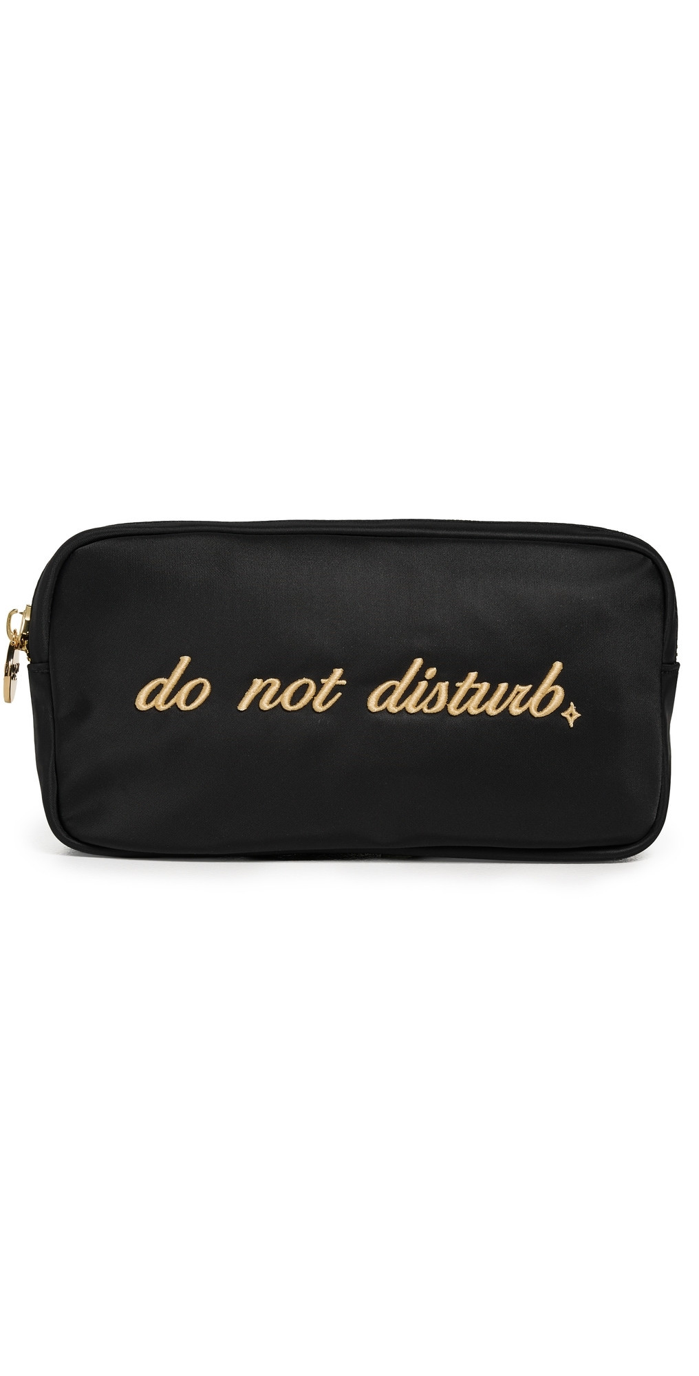 Stoney Clover Lane Do Not Disturb Embroidered Small Pouch Noir One Size | Shopbop