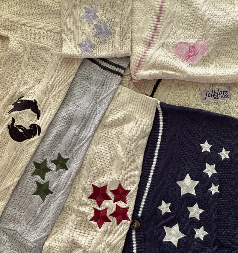 Folklore Album Cardigan Star Embroidered Eras Tour Outfit - Etsy | Etsy (US)