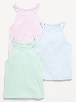 Fitted Halter Tank Tops 3-Pack for Toddler Girls | Old Navy (US)