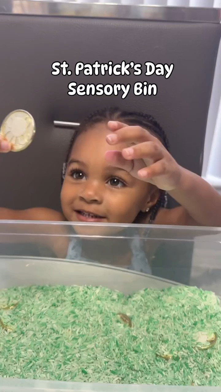 I know we are late to the party but I had to share! Thank you @sincerelyyasmen for the idea. It’s such a blessing when you find Mamas you vibe with, have littles around the same age and value learning activities. 
.
This was a super easy bin to put together and kept her attention for quite some time without making a massive mess with the rice lmao. 
.
🍚 White rice (food coloring for color) set out to dry 
🌕 Coins
🟢 Round stickers
✍🏾 Permanent Marker
And of course your bin and a sheet of paper. We made ours on Canva super quickly then laminated and added Velcro circles.
.
Toddler Activities, Orlando Moms, Sensory Bins 

#LTKfamily #LTKVideo #LTKkids