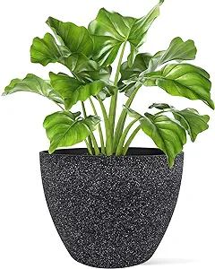 Indoor Outdoor Large Tree Planter - 14.2 Inch Flower Pots with Drainage, Plant Pot, Modern Speckl... | Amazon (US)