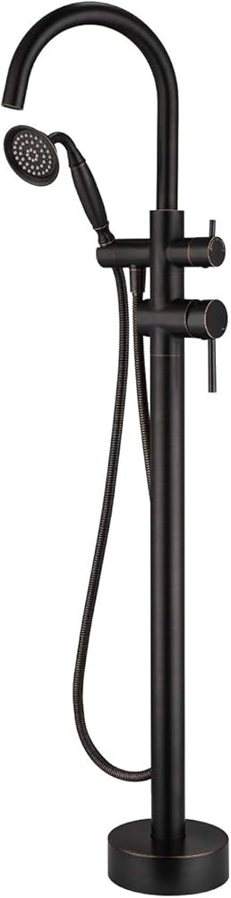 Wowkk Tub Filler Freestanding Bathtub Faucet Oil Rubbed Bronze Floor Mounted Brass Bathroom Tub F... | Amazon (US)