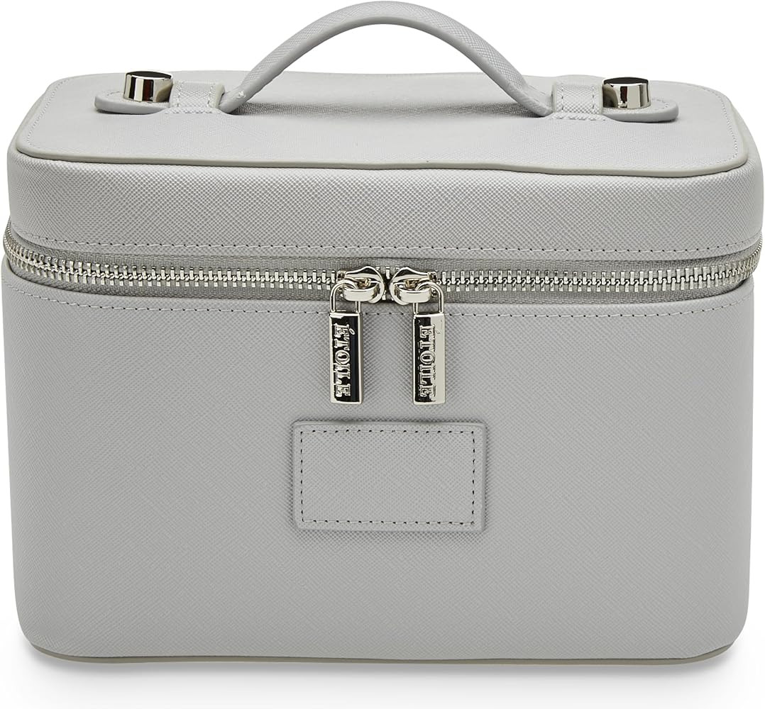 ETOILE - Mini Vanity Case Grey - Stylish Travel Makeup Bag Organizer With Removable Dividers | Amazon (US)