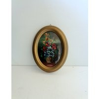 Vintage Italy Oil Painting On Canvas ""Flowers"" Framed in The Beautiful Frame, Wall Hanging Decor W | Etsy (US)