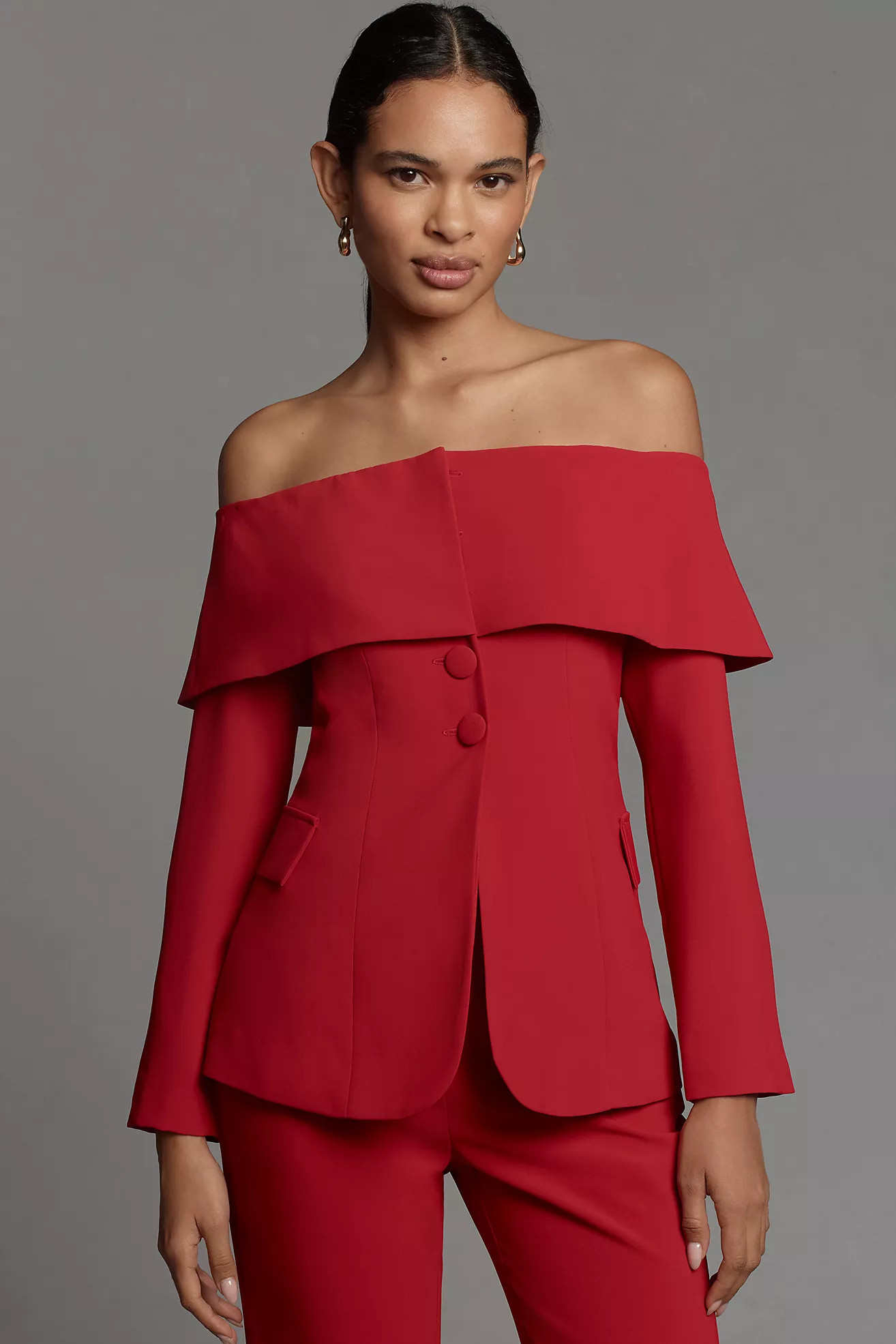 Extro&Vert Maeve Longline Corset Bandeau Blazer Top | Anthropologie (US)