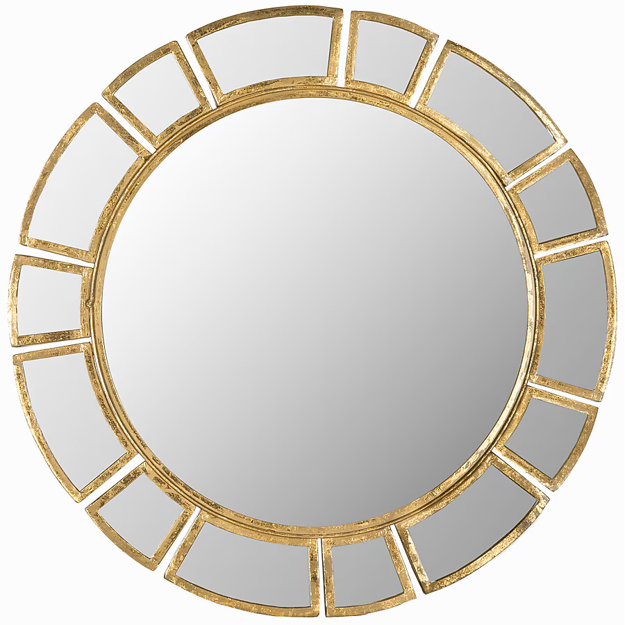 Safavieh Deco 30-Inches W x 30.0-Inches H Round Antique Gold Framed Wall Mirror | Lowe's