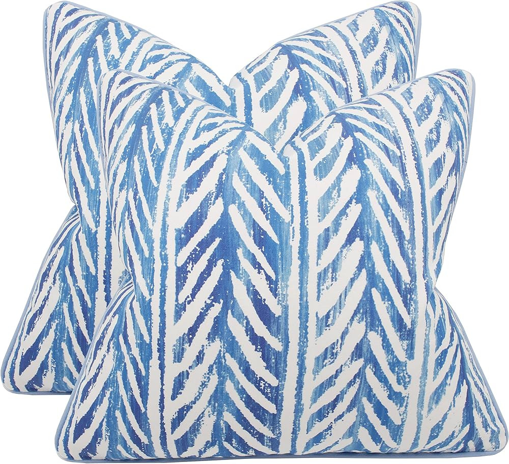 MANOJAVAYA Set of 2 Pcs Printed Decorative Square Accent Throw Pillow Cover - Sofa, Chair, Couch,... | Amazon (US)