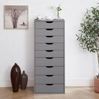 Gray, 9-Drawer with Shelf, Office File Storage Cabinets for Home Office | The Home Depot