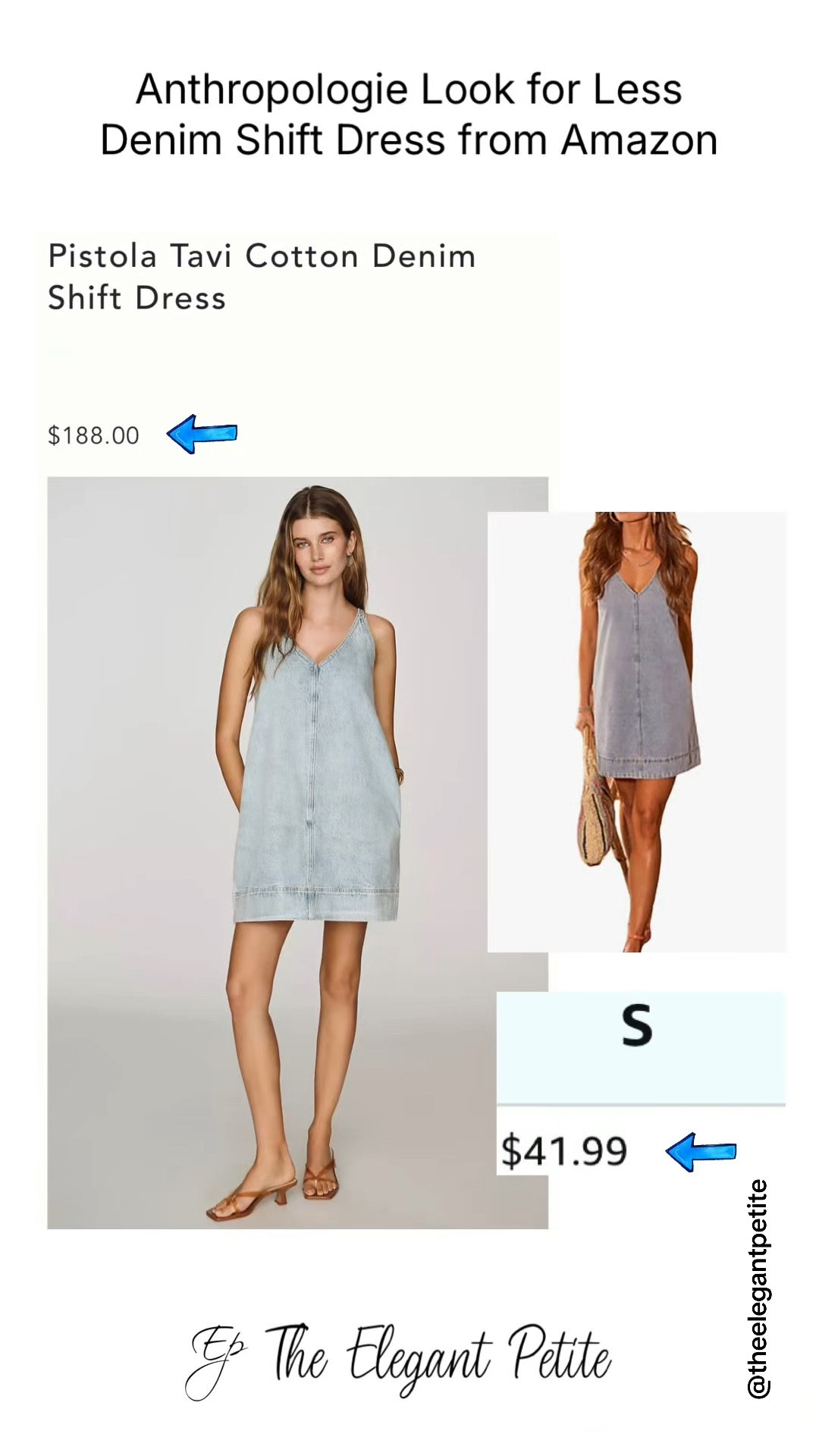 Anthropologie Look for Less Denim Shift Dress from Amazon 
Follow me for more inspiration. Affordable fashion items with a touch of luxury.                         Meet your new go-to dress. This shift silhouette with skinny straps and a V-neckline offers a flattering, effortless fit. The medium wash adds a subtle, modern touch, while pockets bring everyday practicality. A timeless addition to any wardrobe, perfect for work, weekends, or layering for cooler days.  #elegantstyle #styleinspo
#designerinspired
#designeramazonfashion
#anthropologielookforless

#LTKootd #LTKPetite