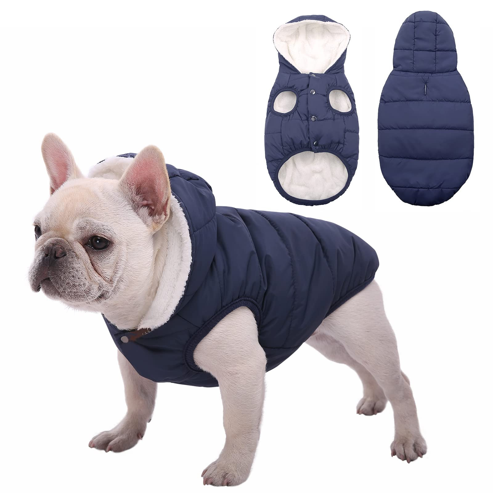 Fleece Hoodie, Windproof Waterproof Coat, Winter Warm Jacket, Cold Weather Pet Apparel Clothes Ve... | Amazon (US)