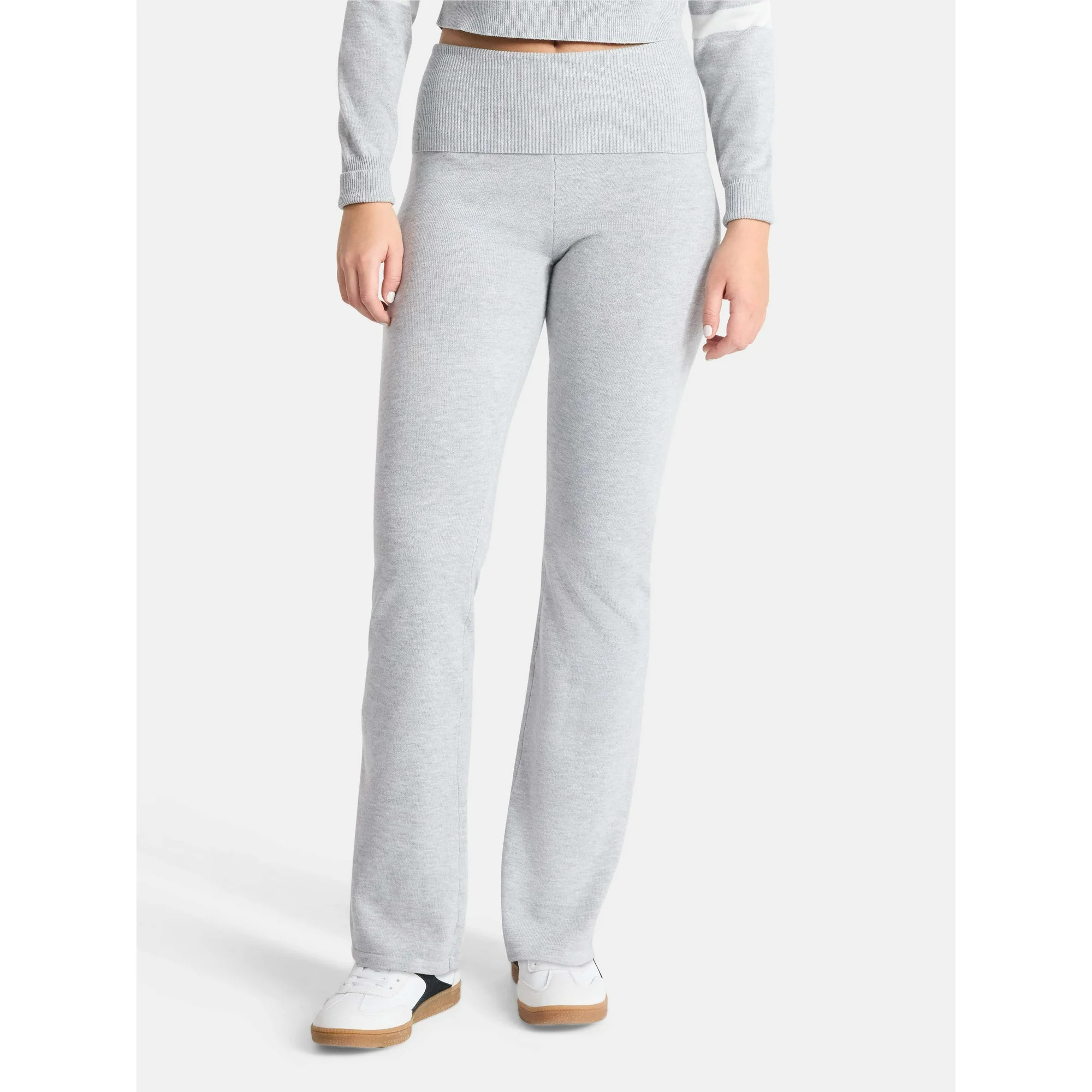 No Boundaries Flare Foldover Pants, 31'' Inseam, Women's | Walmart (US)