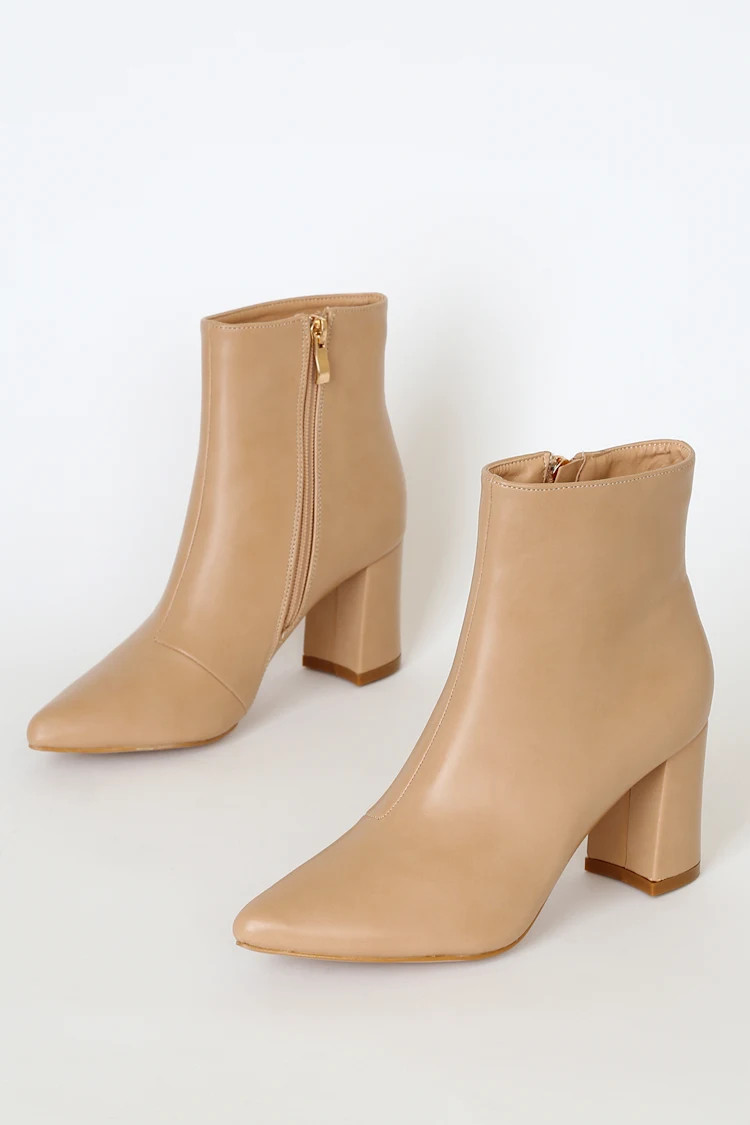 Sarai Light Nude Pointed-Toe Ankle Booties
            Lulus
         $49
        Product Rating:... | Lulus