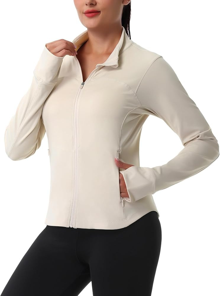 ANIVIVO Women's Zip Up Workout Jackets Athletic Running Jackets Slim Fit Lightweight Yoga Jacket ... | Amazon (US)
