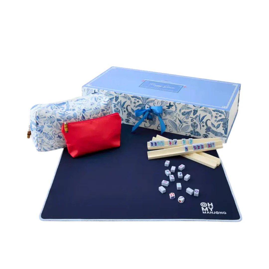 Parisian Blue Mahjong Travel Set | Pink Antlers