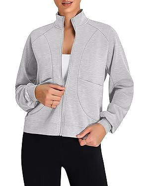 BMJL Womens Sweatshirt Zip Up Hoodie Active Long Sleeve Workout Tops Funnel Neck Athleisure Cloth... | Amazon (US)
