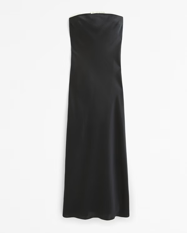 Women's Strapless Bow Detail Maxi Dress | Women's Dresses & Jumpsuits | Abercrombie.com | Abercrombie & Fitch (US)