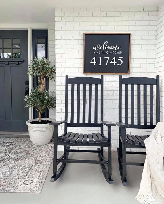 22X26 (shown) Welcome to our home Address Number" / Farmhouse Style / Rustic/Home Decor/ Sign / G... | Etsy (US)