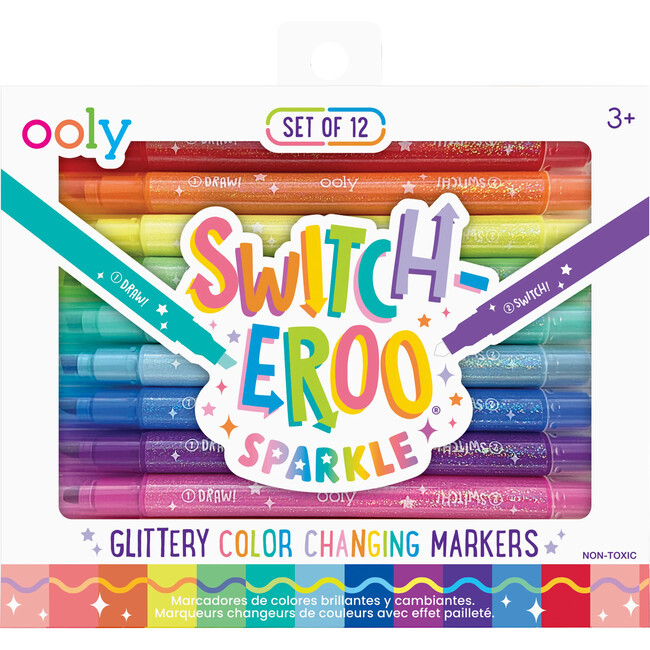 Switch-Eroo Sparkle Glittery Color Changing Markers - Set of 12 | Maisonette