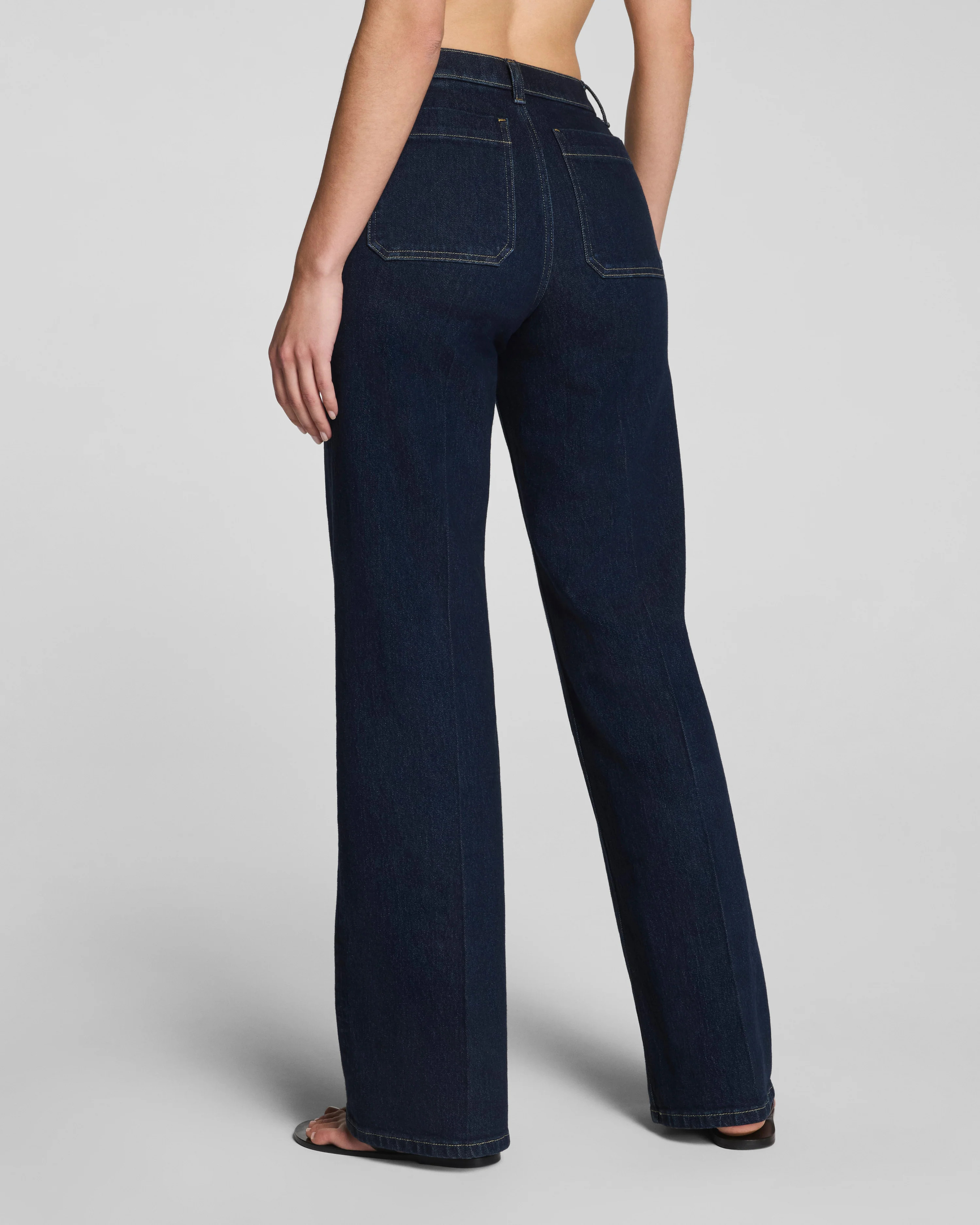 SPANXshape®  Authentic 360 Mid-Rise Easy Flare Jeans with Patch Pockets | Spanx
