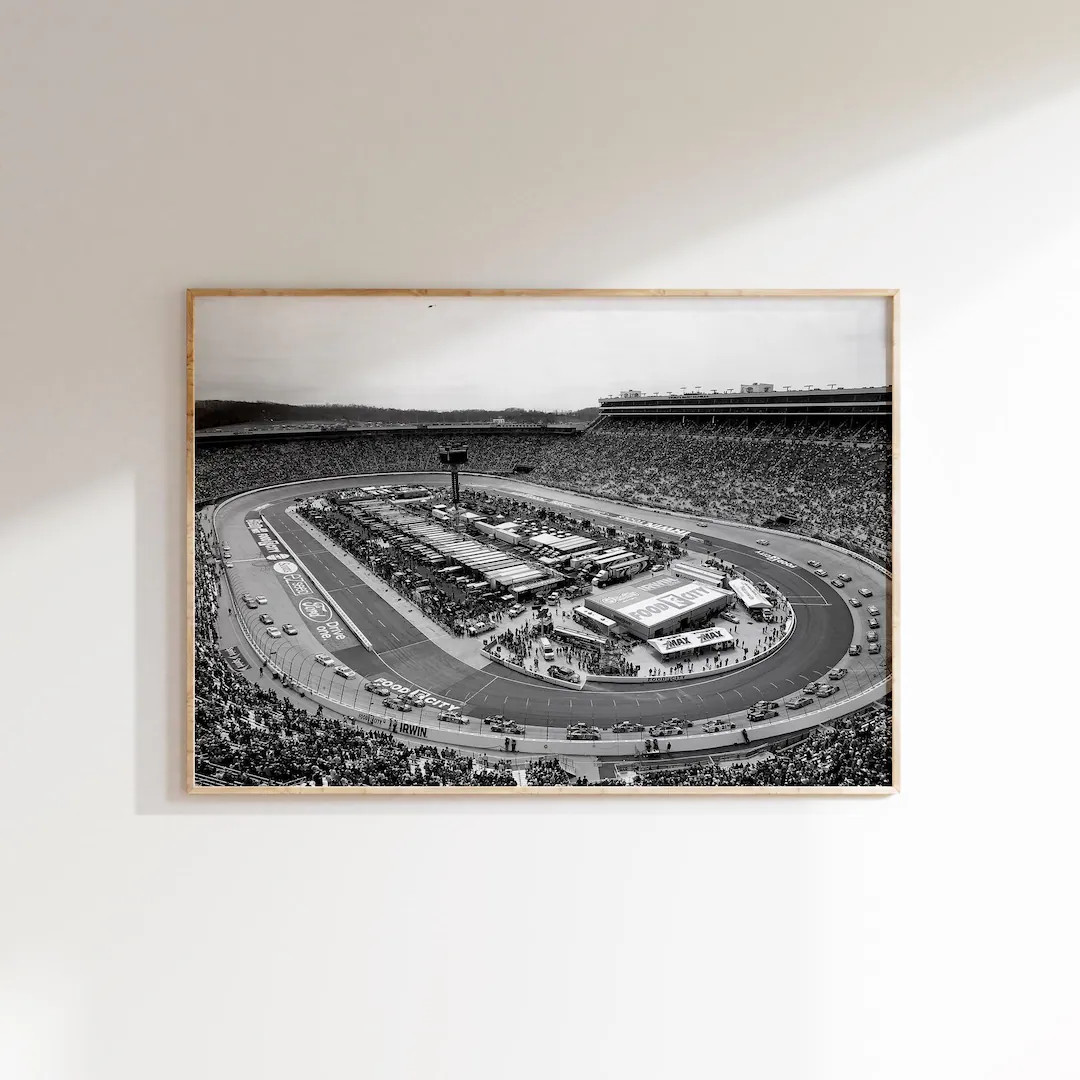 Nascar Race Track Print Digital Download,Car On the Track Poster,Black and White Vehicle Photogra... | Etsy (US)