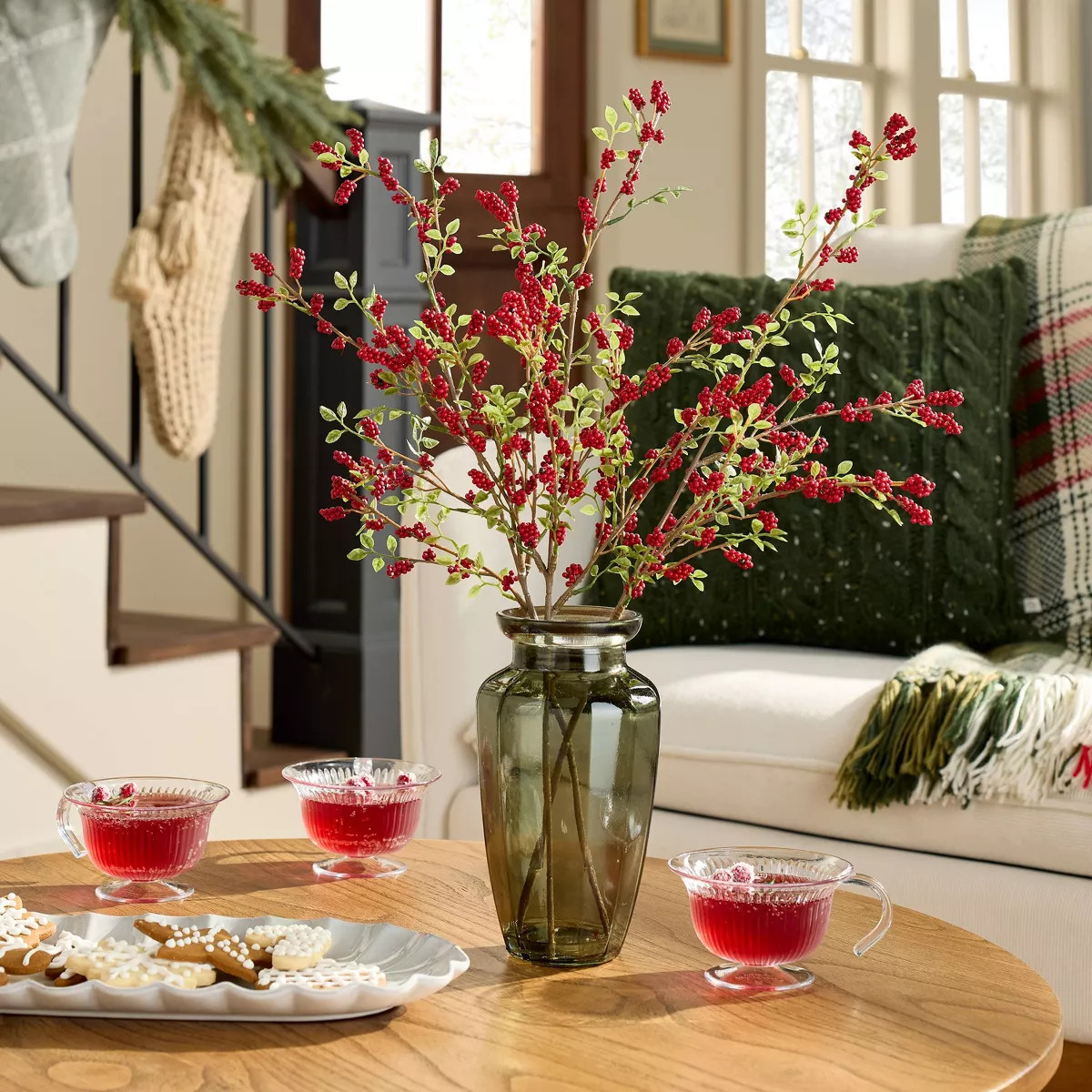 21.5 Faux Winterberry Stems Christmas Arrangement - Hearth & Hand™ with Magnolia | Target